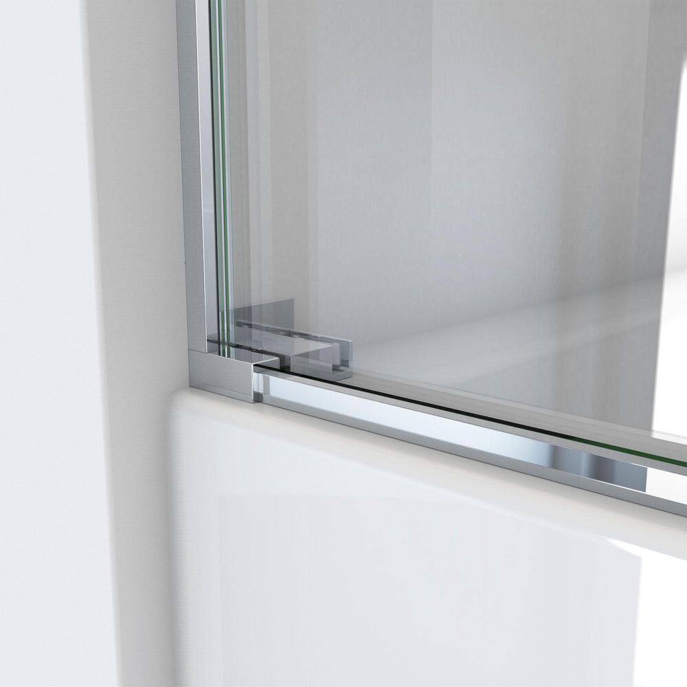 Essence 60" Frameless Chrome Sliding Tub Door with ClearMax