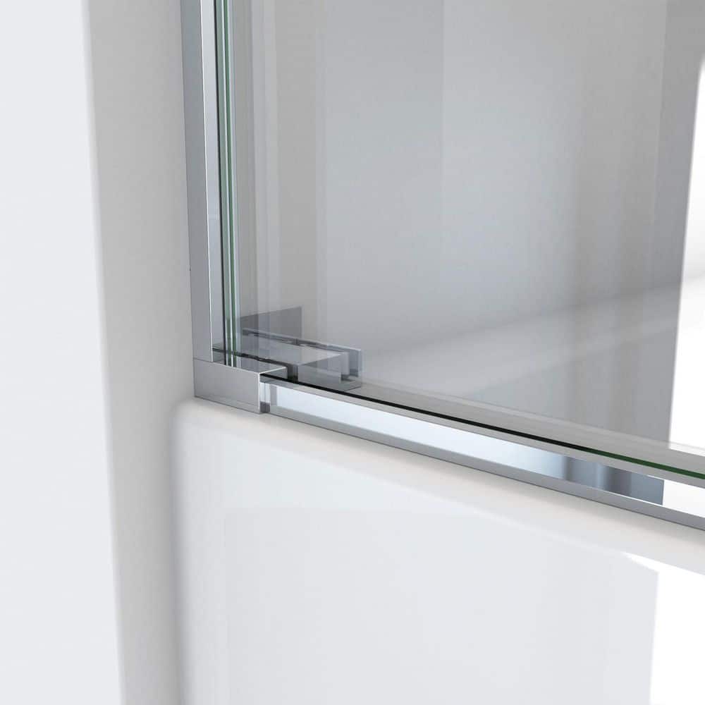 Essence 60" Frameless Chrome Sliding Tub Door with ClearMax