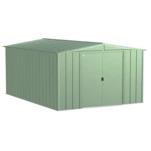 Classic 10 ft. W x 14 ft. D Sage Green Metal Shed 129 sq. ft.