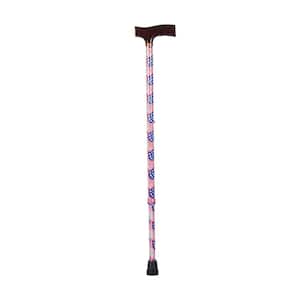 Lightweight Adjustable Foot Cane with Derby Top in Patriotic