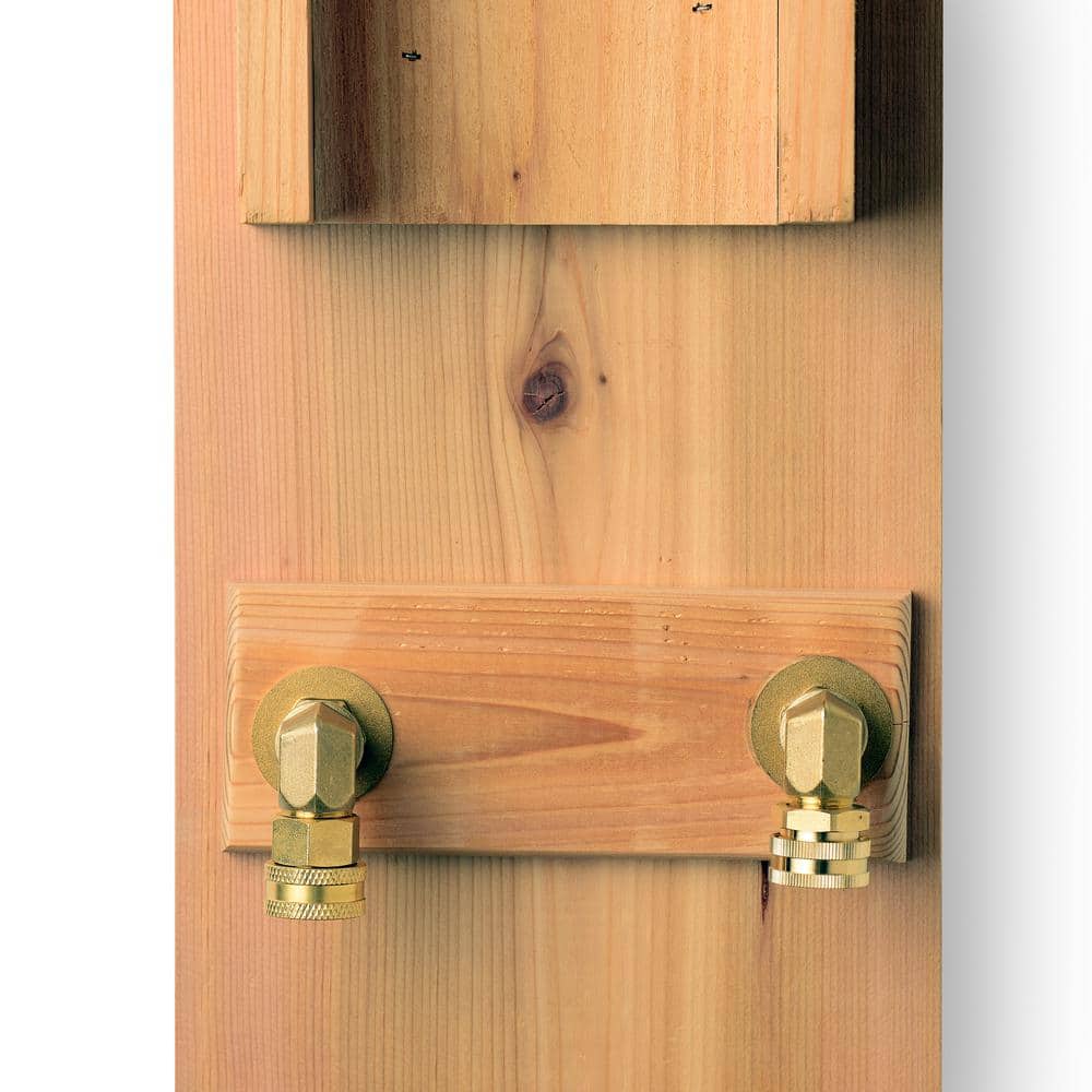 Rustic Cedar and Stainless Steel Outdoor Wall Shower