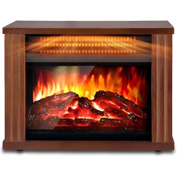 1500W Space Heater Fireplace with 3D LED Flame, Double Safety Protection, Portable Fireplace Heater for Home Office