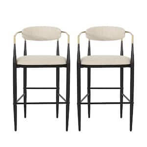 Boise 30 in. Beige and Black Bar Stool (Set of 2)