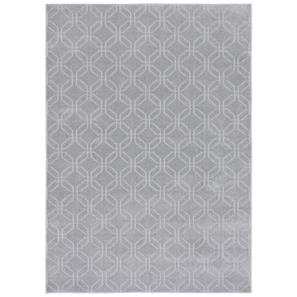 SAFAVIEH Pattern and Solid Gray 8 ft. x 10 ft. Abstract Geometric Area Rug