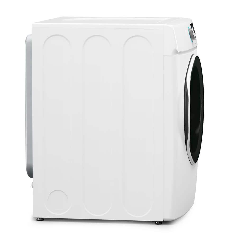 8 Cubic Feet White Electric Stackable Dryer with Steam and Sensor Dry
