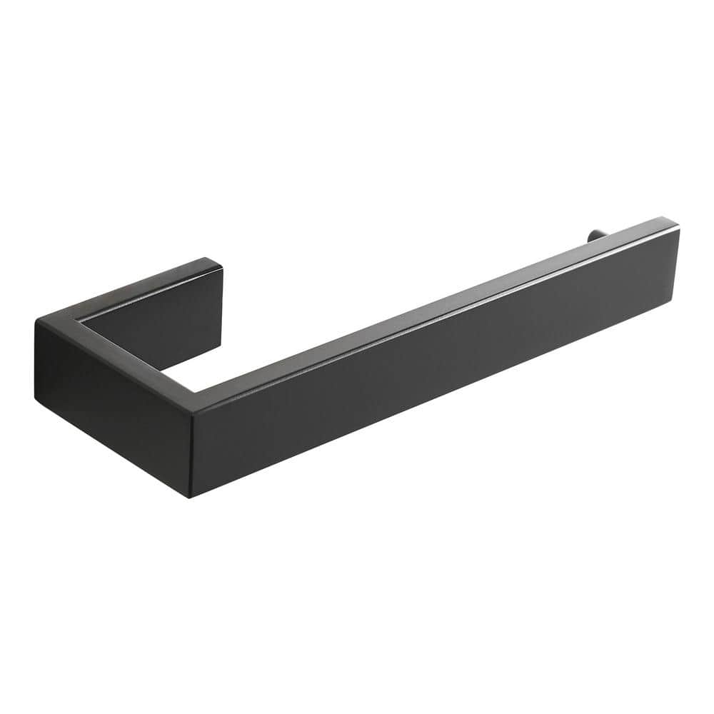 8.26 in. L Wall Mounted Stainless Steel Hand Towel Bar in Matte Black
