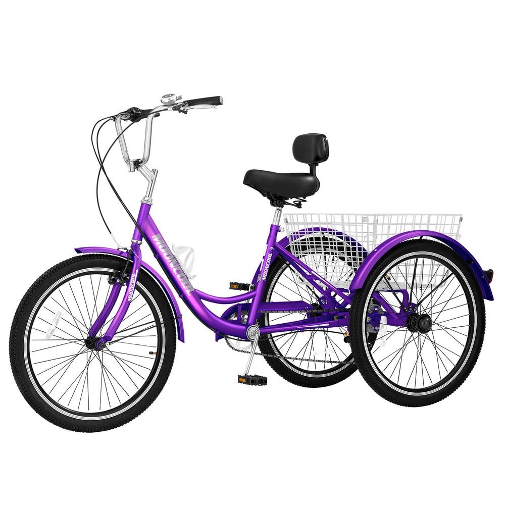 Adult Tricycles 7 Speed, Adult Trikes 26 in. 3 Wheel Bikes, 3-Wheeled Bicycles Cruise Trike with Shopping Basket price history on PriceWatchPro