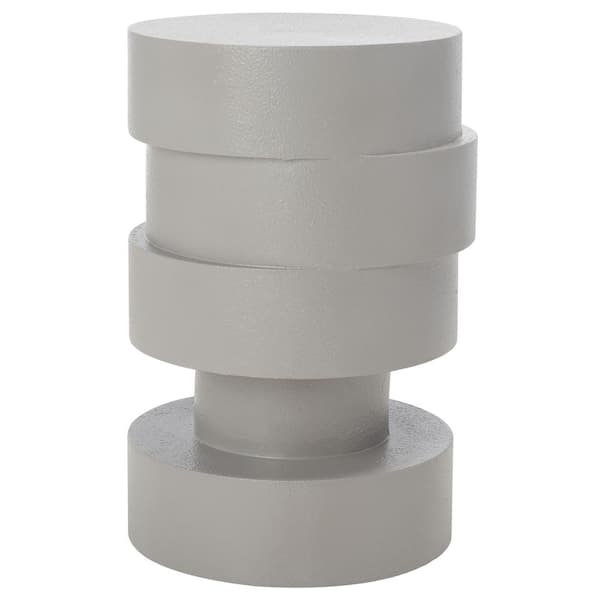 SAFAVIEH Tyce 11.8 in. Gray Round Wood End Table