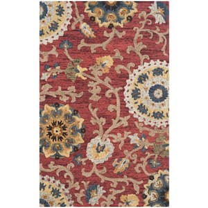 Blossom Red/Multi 5 ft. x 8 ft. Bohemian Floral Area Rug