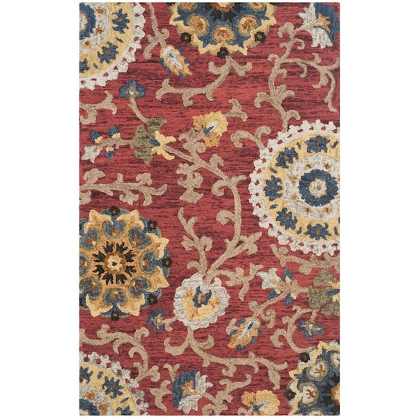 SAFAVIEH Blossom Red/Multi 5 ft. x 8 ft. Bohemian Floral Area Rug