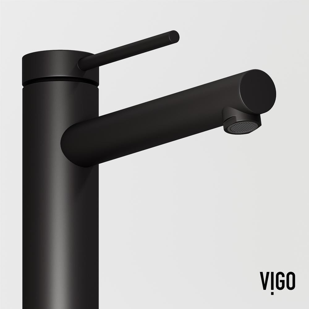 Matte Black 11" Brass Single Handle Vessel Bathroom Faucet