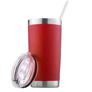 20 oz. Stainless Steel Insulated Tumbler with Lid and Straw - Red