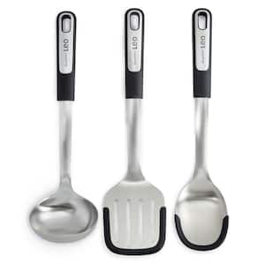 Graphite Stainless Steel 3-Piece Utensil Set with Silicone Cover