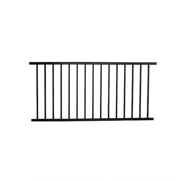 WESTBURY Tuscany 36 in. x 84 in. Black Fine Texture Aluminum Stair ...