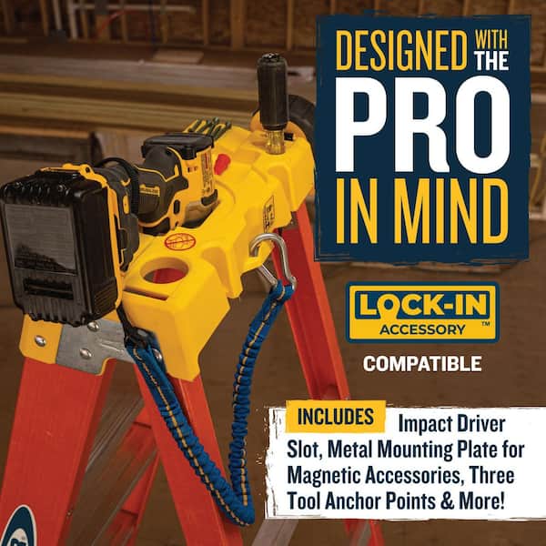Werner - 6 ft. Fiberglass Step Ladder (10 ft. Reach Height) with 300 lb. Load Capacity Type IA Duty Rating