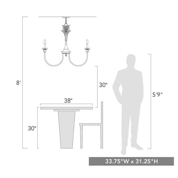 Golden Lighting - Lillianne 6- -Light Antique Ivory Chandelier