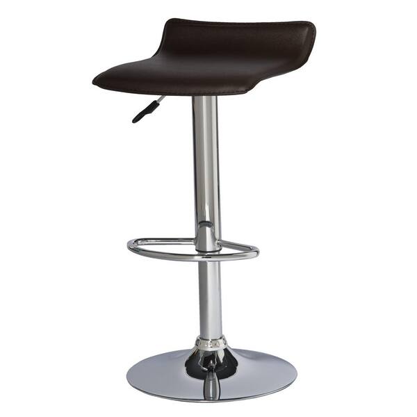 Leick Home 34 In Deep Brown Adjustable, Compact Swivel Bar Stools