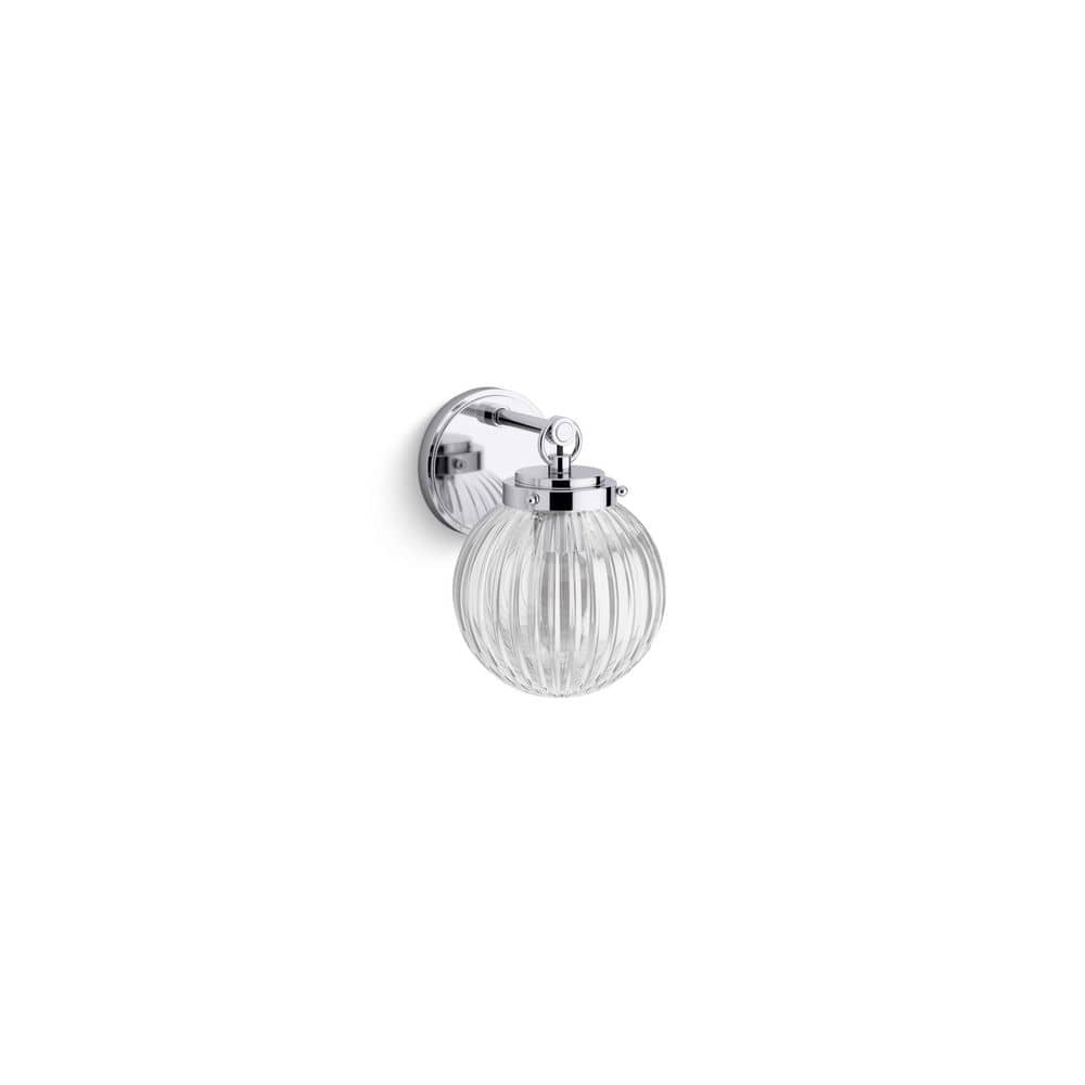 Polished Chrome Dimmable Glass Globe Sconce