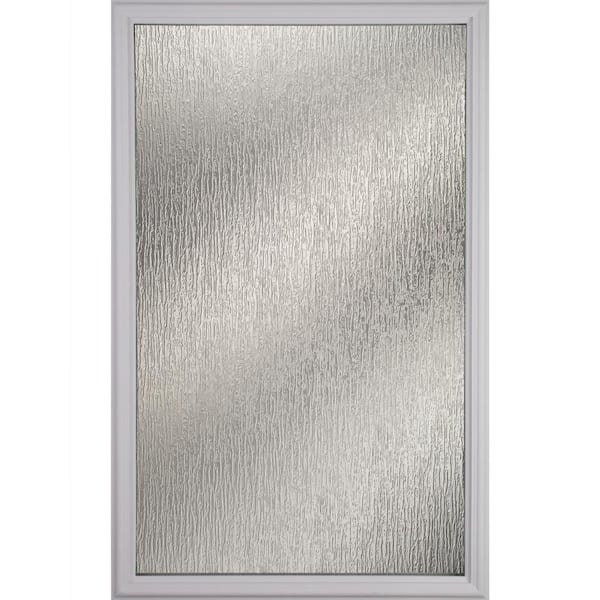 ODL Rain 22 in. x 36 in. x 1 in. with White Frame Replacement Door Glass