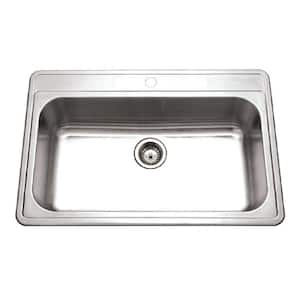 Premiere Gourmet Series Drop-In Stainless Steel 33 in. 1-Hole Single Bowl Kitchen Sink