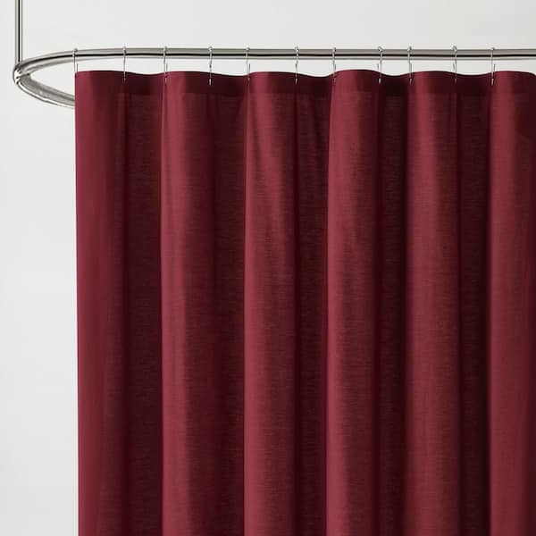 Solid Cotton Percale Burgundy 72 in. W x 72 in. L Shower Curtain