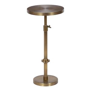 Engles 10.00 in. Gold Round Metal Traditional End Table
