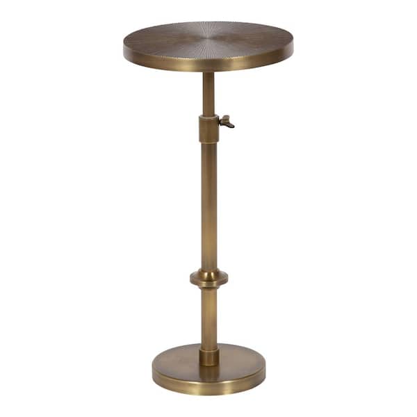 Kate and Laurel Engles 10.00 in. Gold Round Metal Traditional End Table