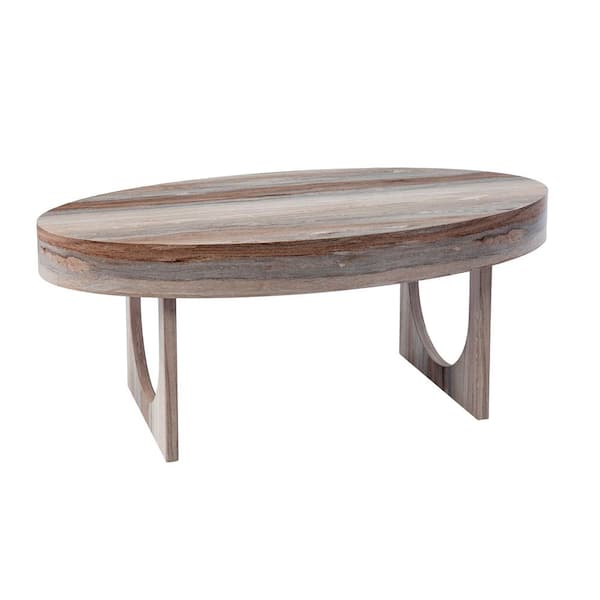 SEI FURNITURE Xerxes 17 in. Brown Faux Marble Cocktail Table