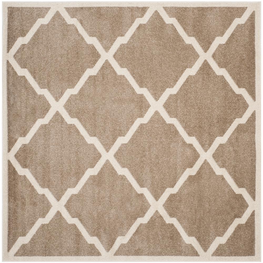 SAFAVIEH Amherst Wheat/Beige 7 ft. x 7 ft. Square Diamond Distressed ...