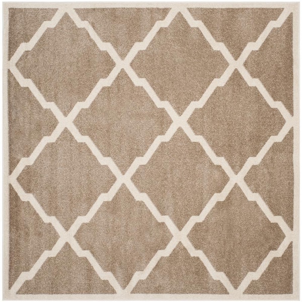 SAFAVIEH Amherst Wheat/Beige 9 ft. x 9 ft. Square Diamond Distressed Area Rug