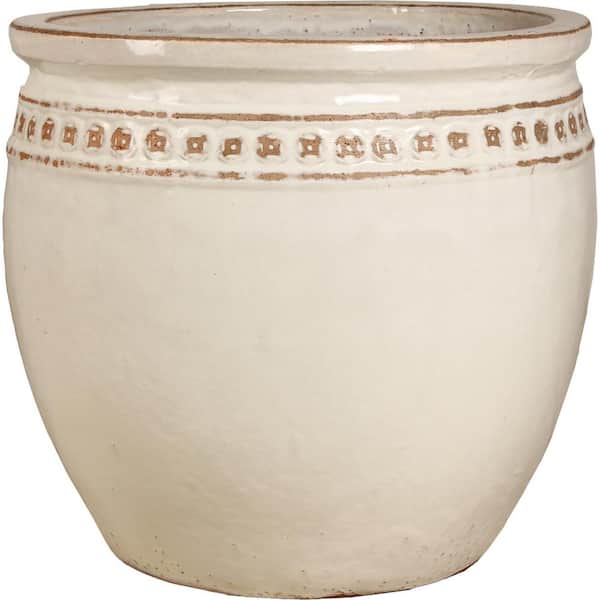 Unbranded 19 in. Antique White Ceramic Coin Pot