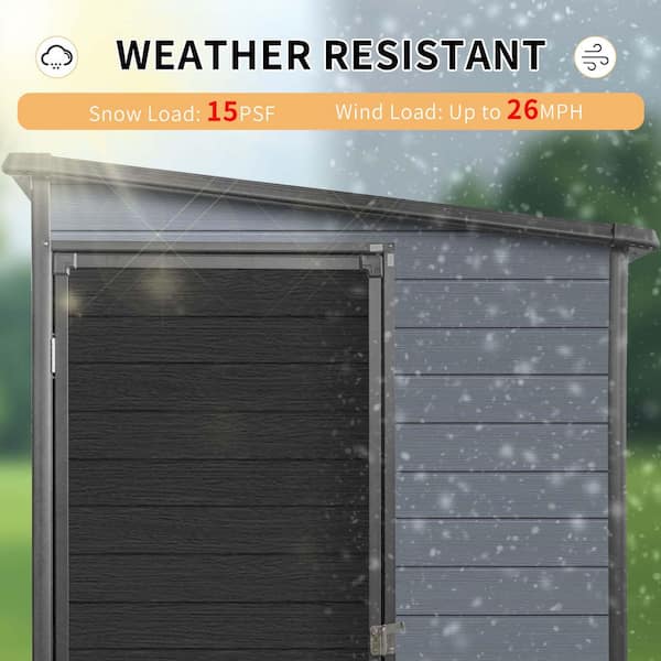 4 ft.W x 8 ft.D Outdoor Resin Storage Shed, Tool House with Floor