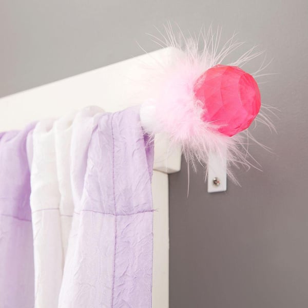 Kenney Phoebe 28 - 48 in. Adjustable 5/8 in. Standard Decorative Window Single Curtain Rod in Pink