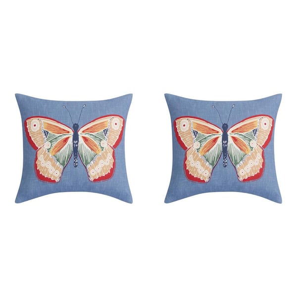 Lake Butterfly Outdoor Throw Pillow (Set of 2)