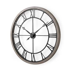 Mething Gray 31.5 in. Large Farmhouse Wall Clock