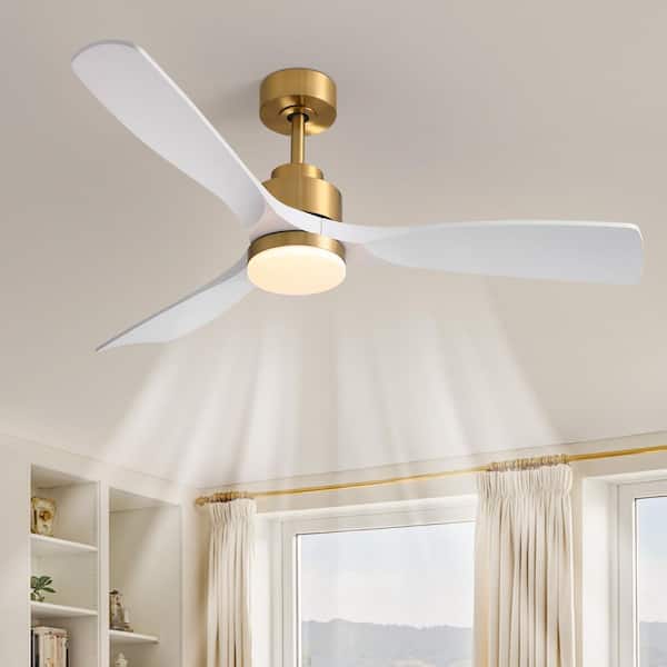 Pacific Core 52 in. Standard Downrod Mount Indoor White and Gold 3