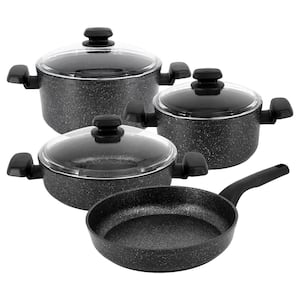 Ornella 7 Piece Non Stick Aluminum Cookware Set in Black