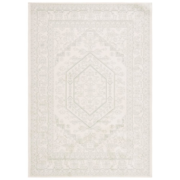 Adirondack Sage/Ivory 3 ft. x 5 ft. Border Medallion Area Rug