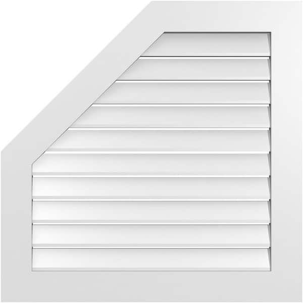 Ekena Millwork 34 in. x 34 in. Octagonal Surface Mount PVC Gable Vent: Functional with Standard Frame