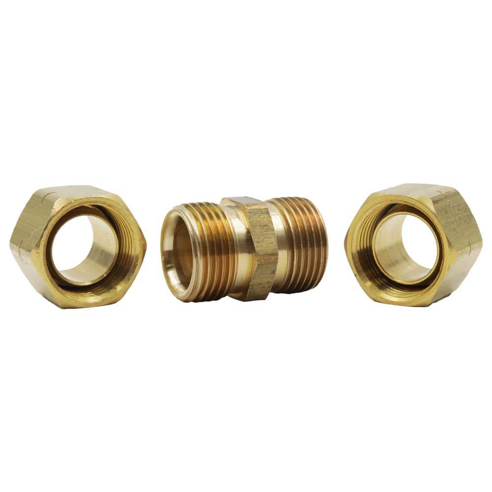 Durable Brass Compression Coupling Fitting Adapter, 3/8" x 3/8"