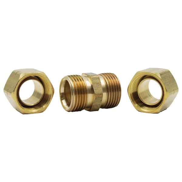 Compression Fitting Coupling Brass for 3/8" OD Tubing 