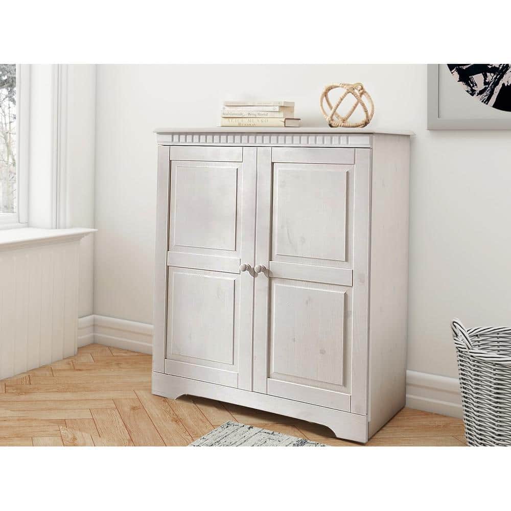 REALROOMS Cubrix White/Lacquer 2 Door Storage Cabinet 3022109RR