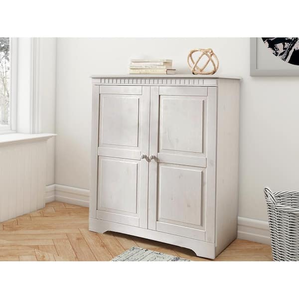 REALROOMS Cubrix White/Lacquer 2 Door Storage Cabinet
