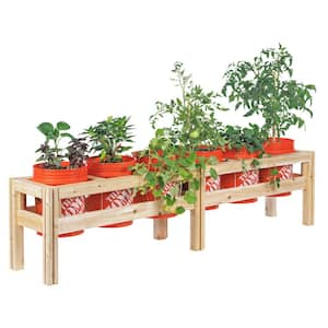 84 in. x 16 in. x 20 in. 6 Bucket Elevated Unfinished Wood Cedar Garden Frame Raised Beds