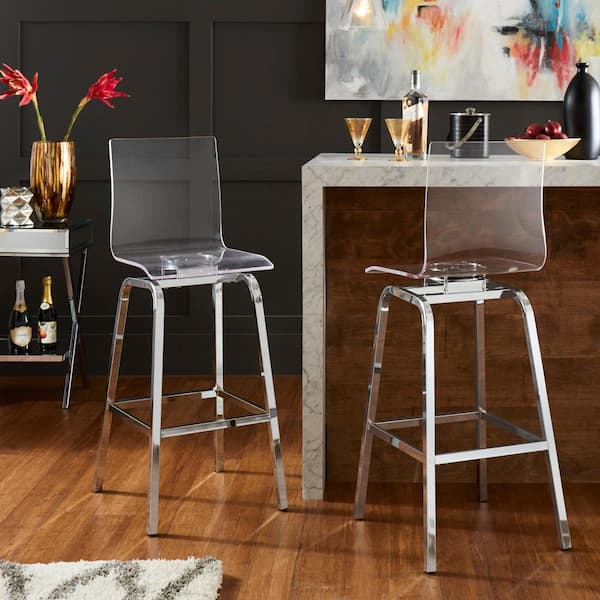 Lucite counter discount stools with back