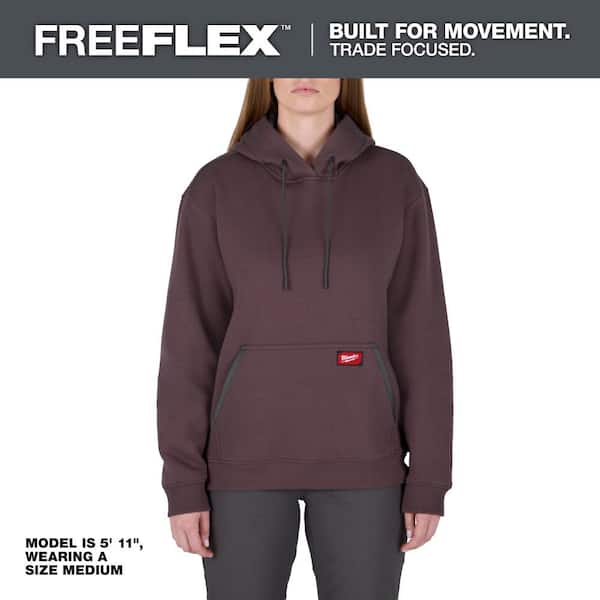 Women's X-Large Purple Midweight Cotton/Polyester Long-Sleeve Pullover Hoodie