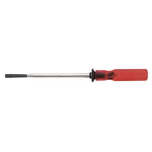 1/4 in. Slotted Screw-Holding Flat Head Screwdriver with 8 in. Round Shank