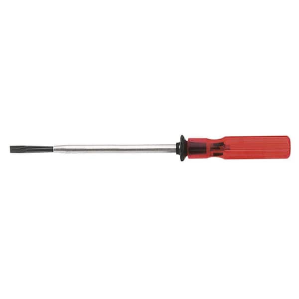 Klein Tools 1/4 in. Slotted Screw-Holding Flat Head Screwdriver with 8 in. Round Shank