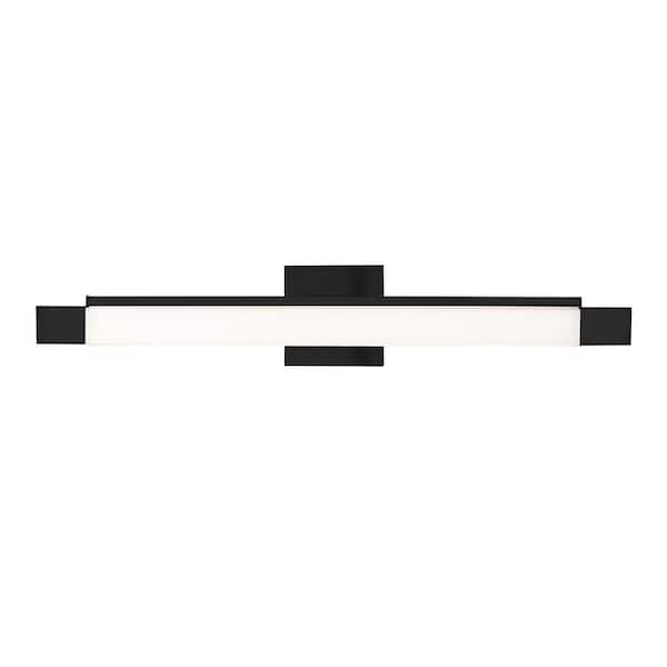 KUZCO Soho 27-in 1 Light 31-Watt Black Integrated LED Vanity Light