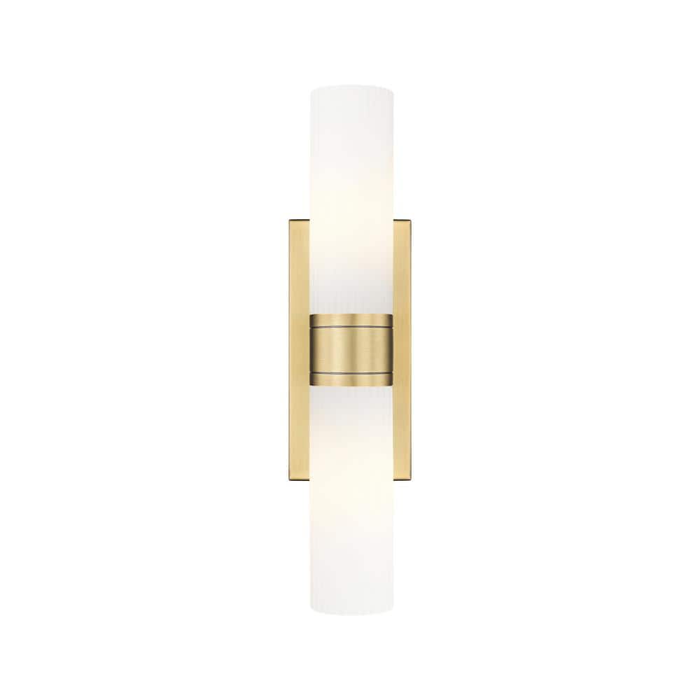 Ballston Urban 18 in. 2-Light Brushed Brass Vanity Light with Glass Shade price history on PriceWatchPro